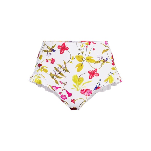 Land's End ruffle high waisted high leg bikini swim bottom multi garden floral 6 - Picture 1 of 7